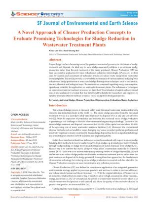 A Novel Approach of Cleaner Production Concepts to Evaluate Promising Technologies for Sludge Reduction in Wastewater Treatment Plants