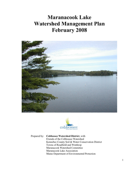Maranacook Lake Watershed Management Plan February 2008