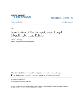 Book Review of the Strange Career of Legal Liberalism, by Laura Kalman
