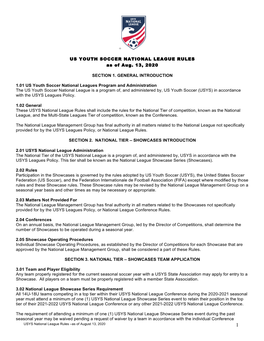 2020-21 National League Rules