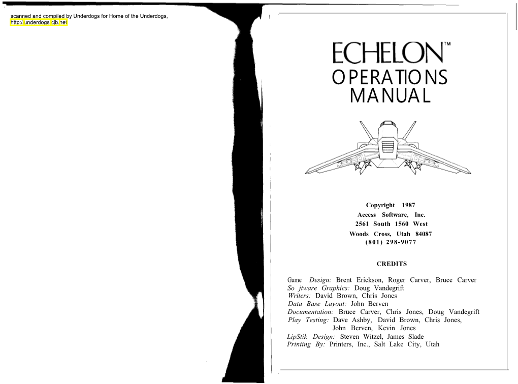 Echelontm Operations Manual