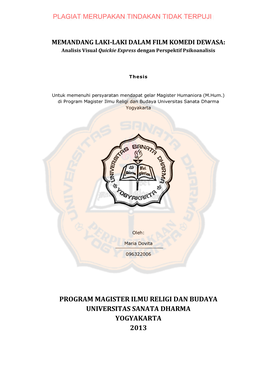 Program Magister Ilmu Religi Dan Budaya Universitas Sanata Dharma Yogyakarta