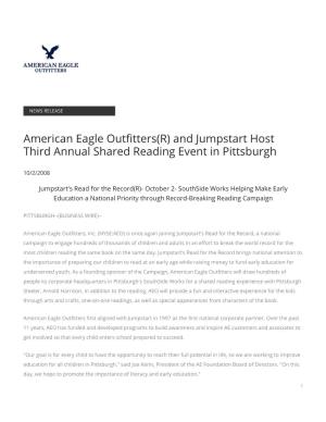 American Eagle Outfitters(R) and Jumpstart Host Third Annual Shared Reading Event in Pittsburgh