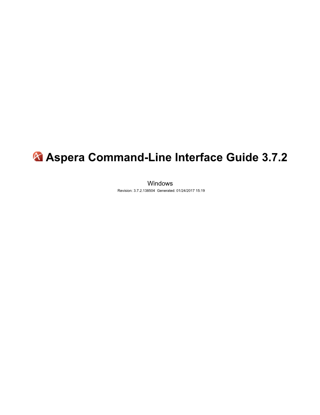 Aspera Command-Line Interface Guide 3.7.2