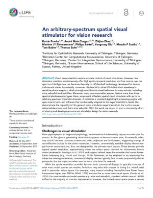 An Arbitrary-Spectrum Spatial Visual Stimulator for Vision Research