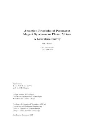 Actuation Principles of Permanent Magnet Synchronous Planar Motors a Literature Survey