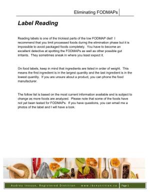 Label Reading