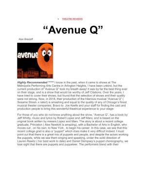 “Avenue Q” Alan Bresloff