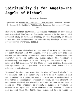 Spirituality Is for Angels&#8211;The Angels of Michael