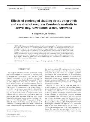 Effects of Prolonged Shading Stress on Growth and Survival of Seagrass Posidonia Australis in Jervis Bay, New South Wales, Australia
