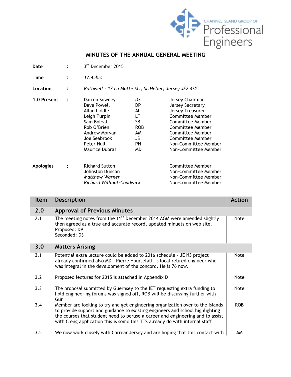 2015 Jersey AGM Minutes