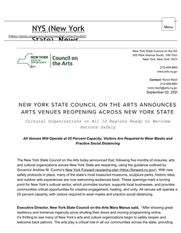 NYS (New York Menu ( State) News