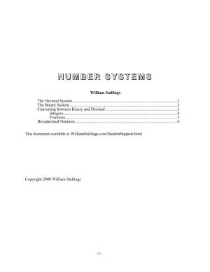 Number Systemssystems