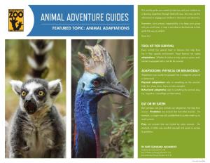 ANIMAL ADVENTURE GUIDES Information to Engage Your Students in Discussion and Discovery