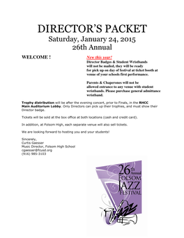 Director's Packet