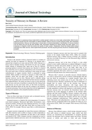 Toxicity of Mercury in Human: a Review