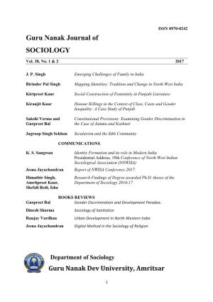 Guru Nanak Journal of SOCIOLOGY