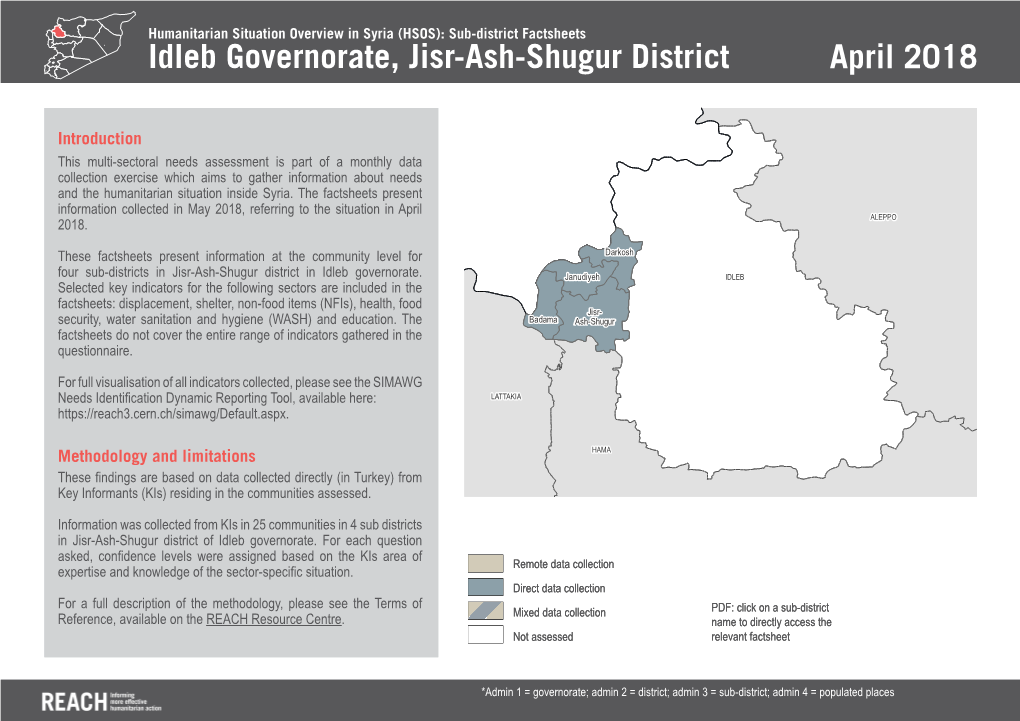 Idleb Governorate, Jisr-Ash-Shugur District April 2018