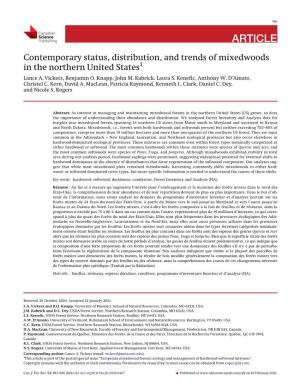 Contemporary Status, Distribution, and Trends of Mixedwoods in the Northern United States1 Lance A
