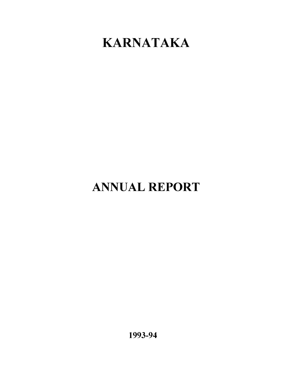 Karnataka Annual Report