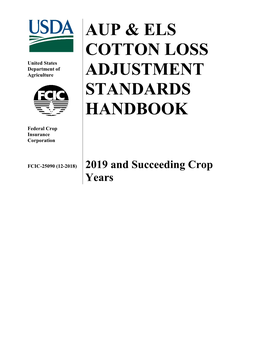 AUP & ELS Cotton Loss Adjustment Standards Handbook