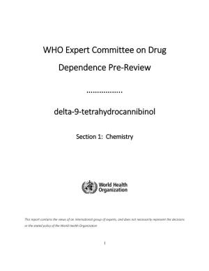WHO Expert Committee on Drug Dependence Pre-Review