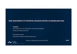 Risk Assessment of Potential Invasive Species in Greenland Seas