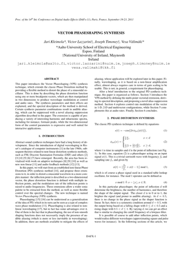 Vector Phaseshaping Synthesis