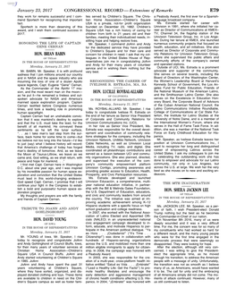 CONGRESSIONAL RECORD— Extensions of Remarks E79 HON