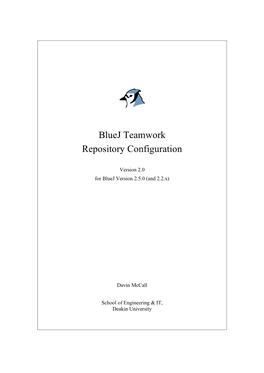Bluej Teamwork Repository Configuration