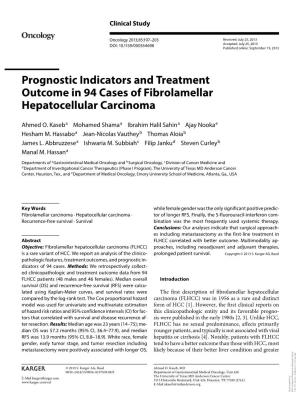 Prognostic Indicators and Treatment Outcome in 94 Cases of Fibrolamellar Hepatocellular Carcinoma