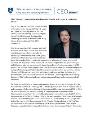Lisa Su with Legend in Leadership Award