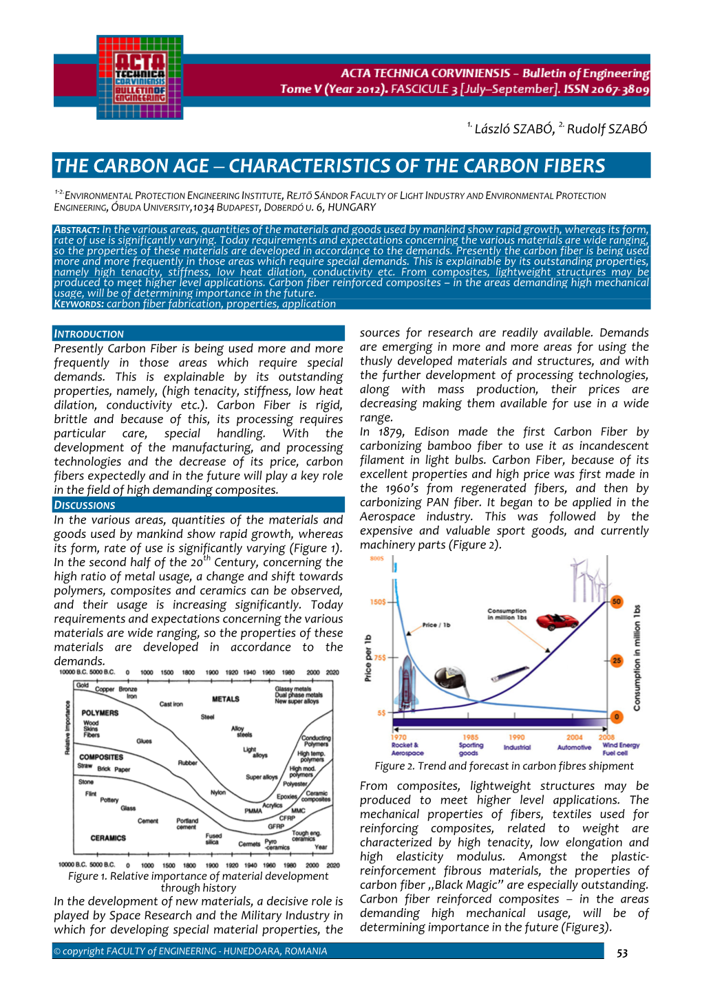 Characteristics of the Carbon Fibers