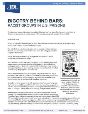 Bigotry Behind Bars: Racist Groups in U.S