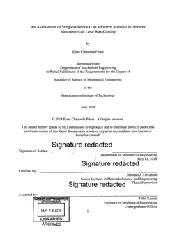 Signature Redacted Thesis Supervisor