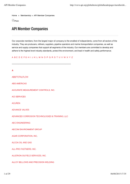API Member Companies