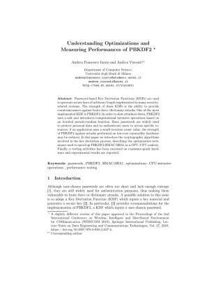 Understanding Optimizations and Measuring Performances of PBKDF2 ?