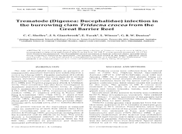 (Digenea: Bucephalidae) Infection in the Burrowing Clam Tridacna Crocea from the Great Barrier Reef