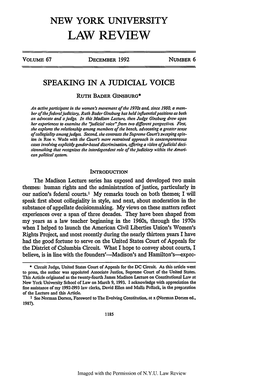 Speaking in a Judicial Voice