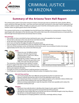 Criminal Justice in Arizona March 2018