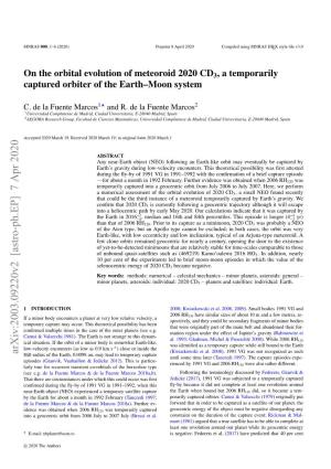 On the Orbital Evolution of Meteoroid 2020 CD3, a Temporarily Captured Orbiter of the Earth–Moon System