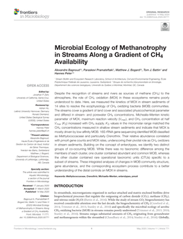 Microbial Ecology of Methanotrophy in Streams Along a Gradient of CH4 Availability