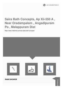 Saira Bath Concepts, Ap Xii-550 a , Near Oradampalam , Angadipuram Po , Malappuram Dist