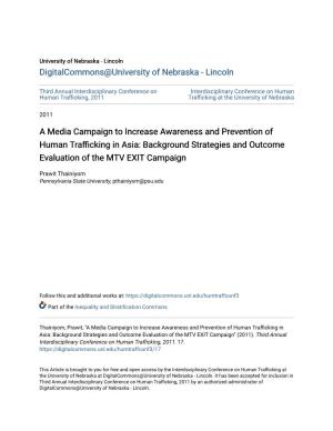A Media Campaign to Increase Awareness and Prevention of Human Trafficking in Asia: Background Strategies and Outcome Evaluation of the MTV EXIT Campaign
