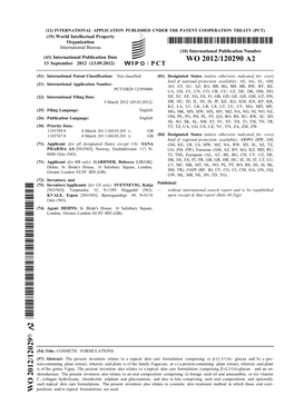 WO 2012/120290 A2 13 September 2012 (13.09.2012) P O P CT