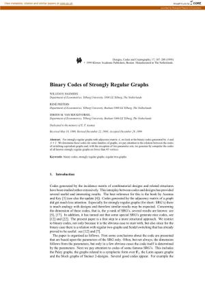 Binary Codes of Strongly Regular Graphs