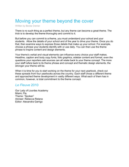 Moving Your Theme Beyond the Cover Written by Becka Cremer