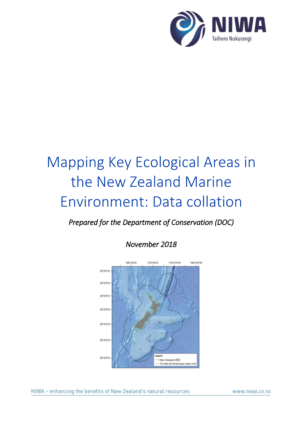 Mapping Key Ecological Areas in the New Zealand Marine Environment: Data Collation Prepared for the Department of Conservation (DOC)