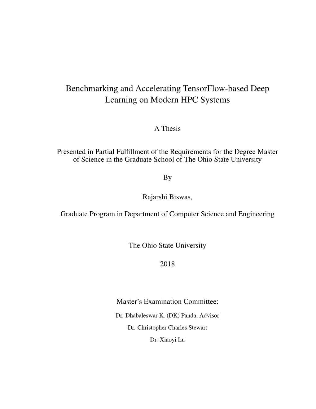 Benchmarking and Accelerating Tensorflow-Based Deep Learning on Modern HPC Systems