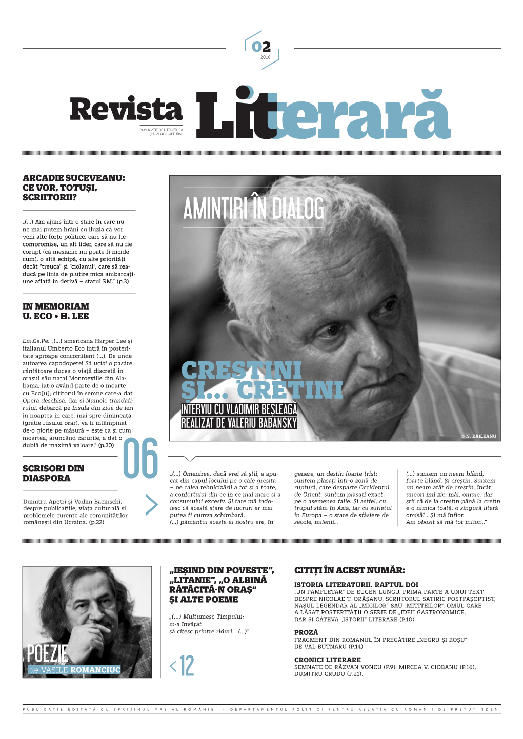 Revista PUBLICAȚIE DE LITERATURĂ ȘI DIALOG CULTURAL